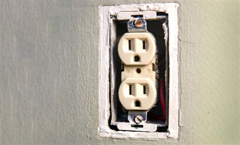 how to fix electrical outlet box with no bottom entry|replacement screw hole for outlet box.